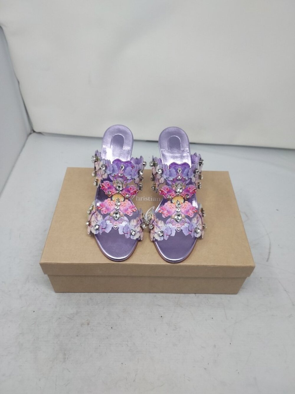 Christian Louboutin Purple Flora Jewel Heel Sandal - Picture 6 of 12